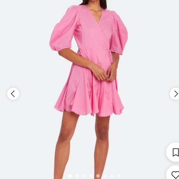 Rhode pink Rosie puff sleeve wrap dress small - Picture 1 of 2